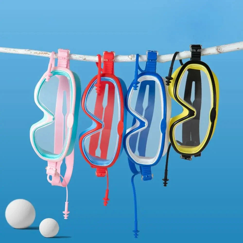 Óculos de Natação Infantil Antiembaçante com Tampões