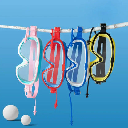 Óculos de Natação Infantil Antiembaçante com Tampões