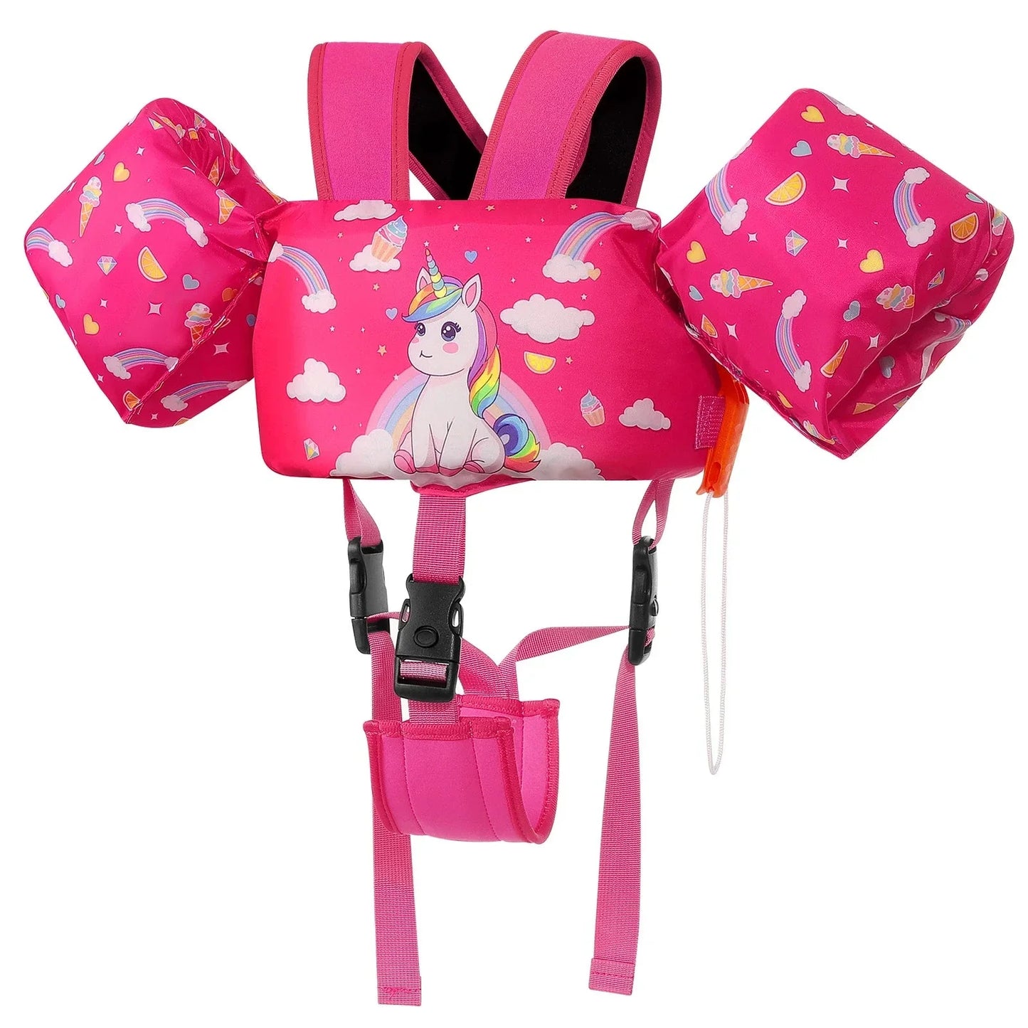 Colete de Natação Infantil com Braçadeiras e Alça Ajustável