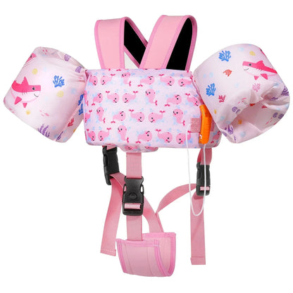 Colete de Natação Infantil com Braçadeiras e Alça Ajustável