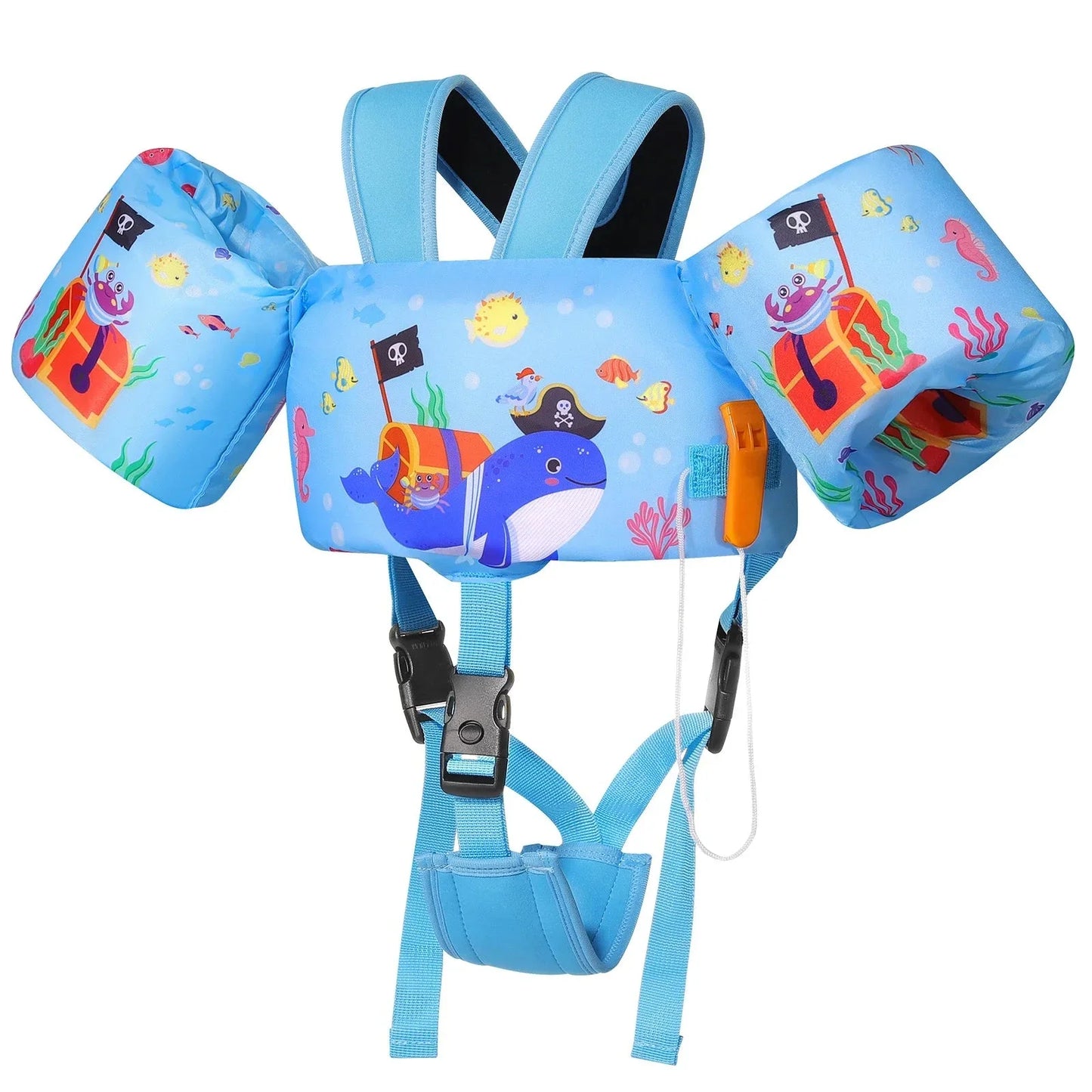 Colete de Natação Infantil com Braçadeiras e Alça Ajustável