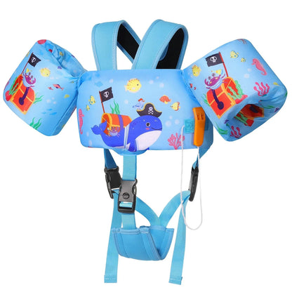 Colete de Natação Infantil com Braçadeiras e Alça Ajustável