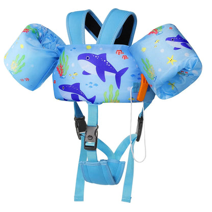Colete de Natação Infantil com Braçadeiras e Alça Ajustável