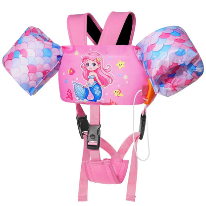 Colete de Natação Infantil com Braçadeiras e Alça Ajustável