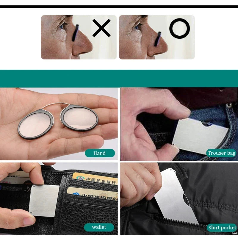 Óculos de Leitura Portátil Ultraleve com Clipe - Compacto e Prático