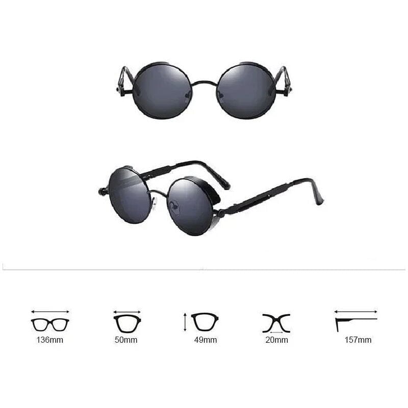 Óculos de Sol Steampunk Redondos - Estilo Retro Unissex