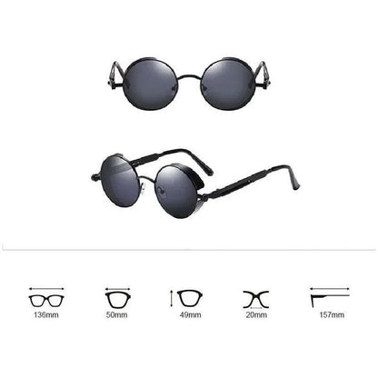 Óculos de Sol Steampunk Redondos - Estilo Retro Unissex